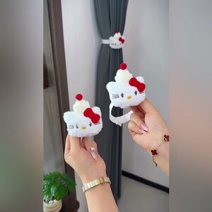 2 pc Hello Kitty Cute Cat Sanrio Curtain Straps New